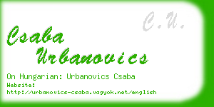 csaba urbanovics business card